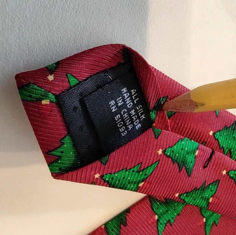 Christmas Tree Tie Season Style MMG Red Necktie Holiday Wear Vivid Color - Picture 6 of 6